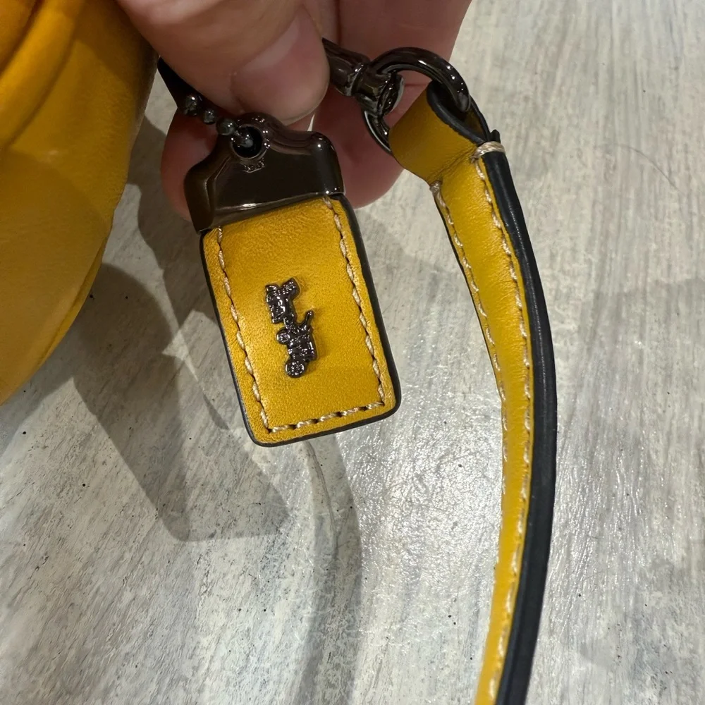 Collectors Coach Mickey Yellow Leather Crossbody Bag